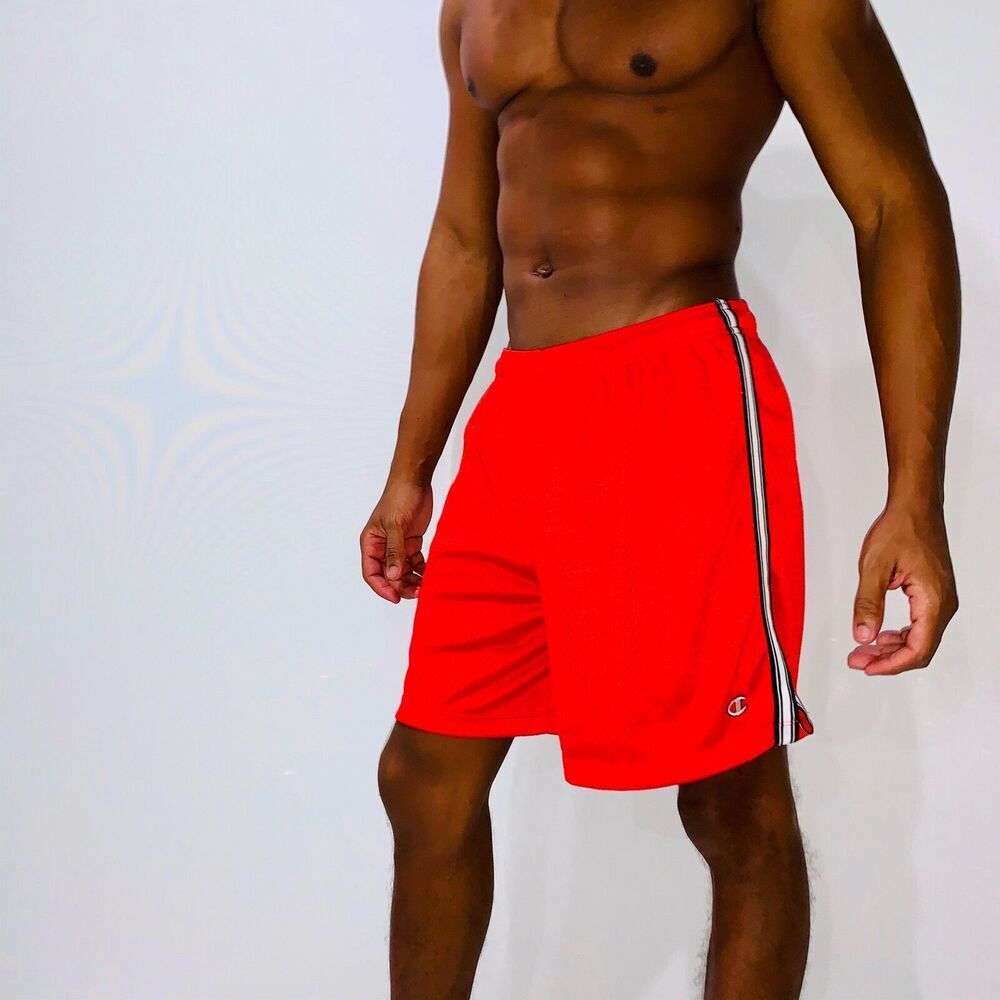 C9 By Champion Vintage Basketball Shorts Mesh Silky Shiny Red Medium